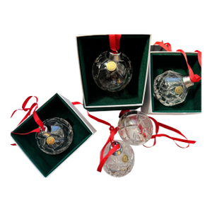 Elegantly Hand Cut Vintage Czech Lead Crystal Christmas Ornaments