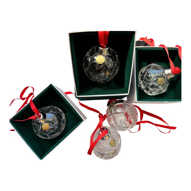 Vintage Tree Ornaments Set of 5 Elegantly Hand Cut Czech Lead Crystal For Sale