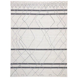 Contemporary Gray Moroccan Style Area Rug - 8′10″ × 11′9″