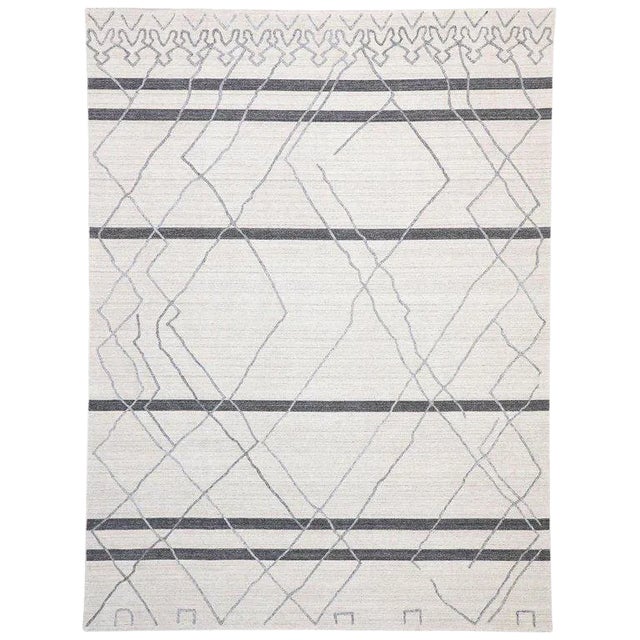 Contemporary Gray Moroccan Style Area Rug - 8′10″ × 11′9″ For Sale