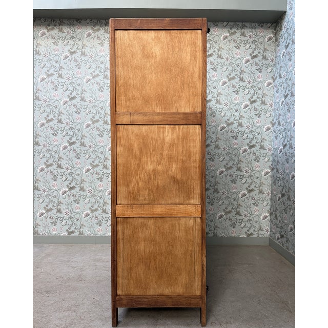1950s Parisian Wardrobe with Sliding Doors and Hanging Rail, 1950s For Sale - Image 5 of 16