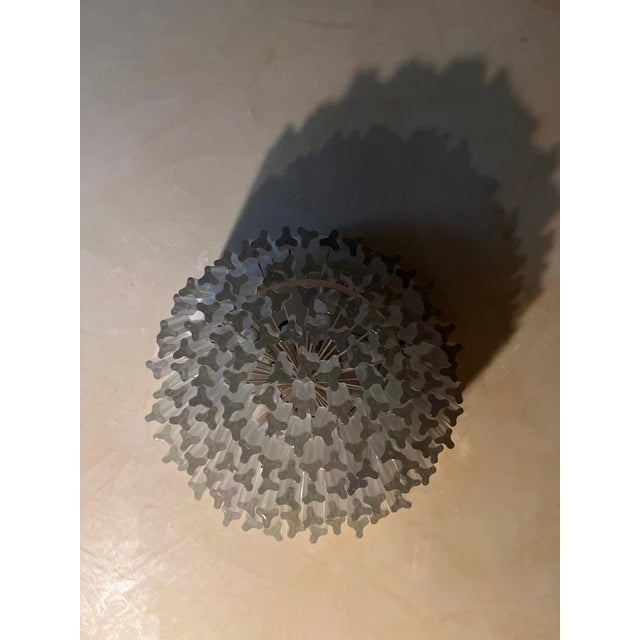 Metal Trilobi Chandelier in Murano Glass by Venini, Italy, 1960s For Sale - Image 7 of 9