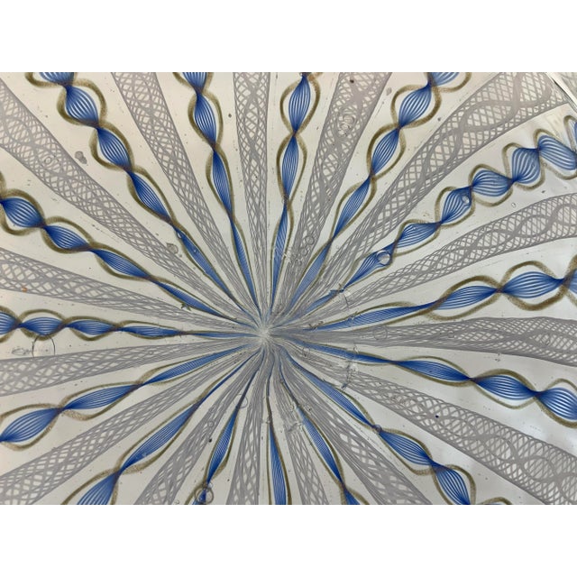 Blue Large Vintage Murano Venetian Glass Central Bowl For Sale - Image 8 of 10