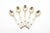 Mother of Pearl & Brass Thailand Flatware Small Spoon Fork & Knife Set of 15 For Sale - Image 4 of 9
