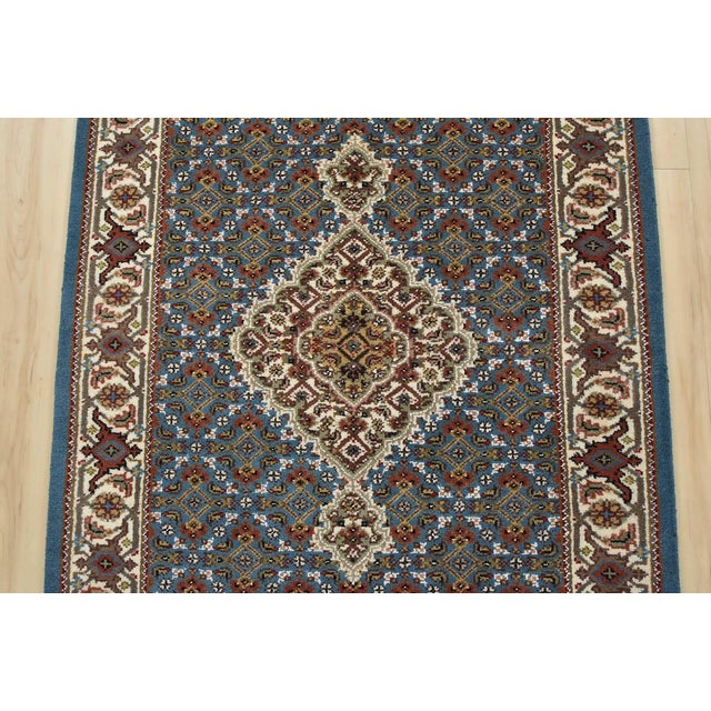2020s Tabriz Mahi Runner 2’11” X 10′ Blue Wool Traditional Hand-Knotted Oriental Rug For Sale - Image 5 of 12