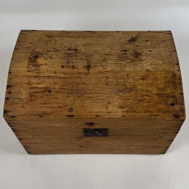 19th Century English Rustic Pine Dome-Top Storage Trunk For Sale - Image 10 of 12
