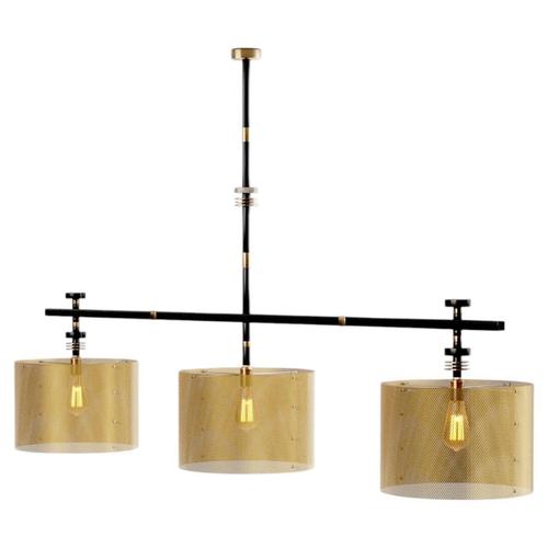 Gold Juliette Hanging Lamp in Brass with Steel and Aluminium by Studio Marine Breynaert For Sale - Image 8 of 8