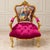 Make a statement with this ornate French-style armchair, featuring rich burgundy velvet upholstery and an elaborately...