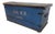 Antique Blue Painted Wooden Chest Dated 1871 For Sale