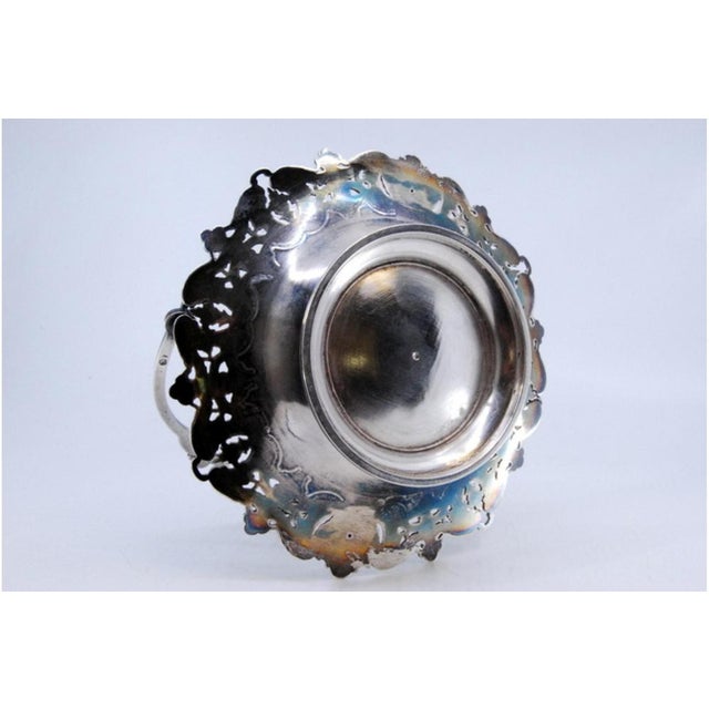 Silver Basket for with Tilting Handle, Shells and Palms For Sale - Image 6 of 10