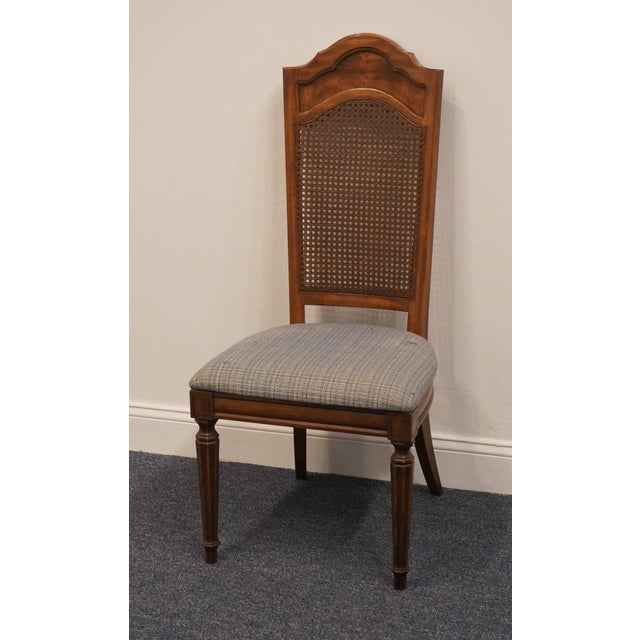 THOMASVILLE FURNITURE Romano Collection Walnut Italian Provincial Cane Back Dining Side Chair 4921-861-862 43" High 19.5"...