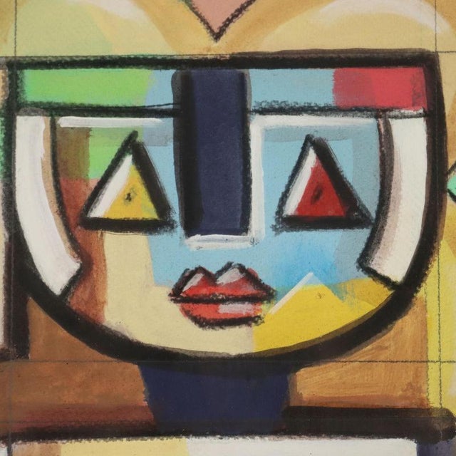 Ibrahim Kodra, The Couple, Oil on Canvas, Framed For Sale - Image 5 of 12
