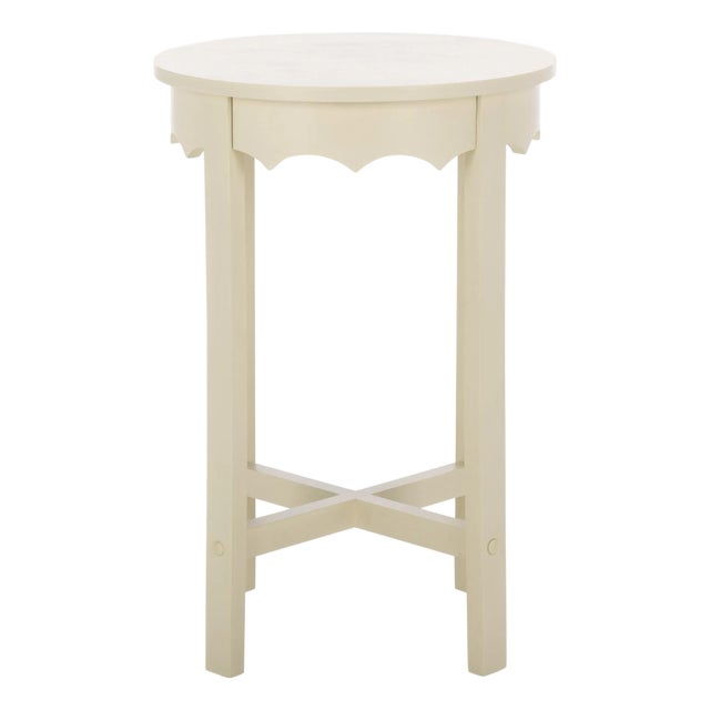 Seraphina Round Accent Table in Sand For Sale