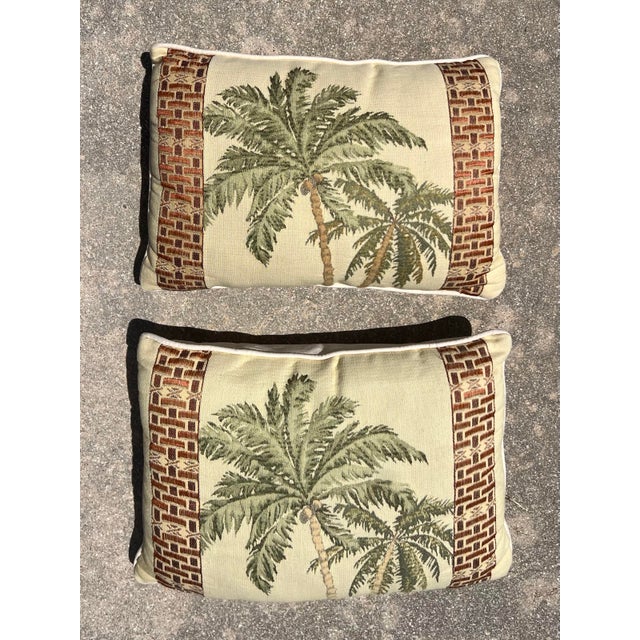 Tommy Bahama Vintage Tropical Palm Tree Pillows- 2 For Sale - Image 4 of 5