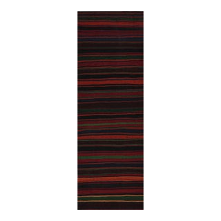 1950s Vintage Afghan Tribal Kilim Rug With Colorful Stripes - 3x9 For Sale