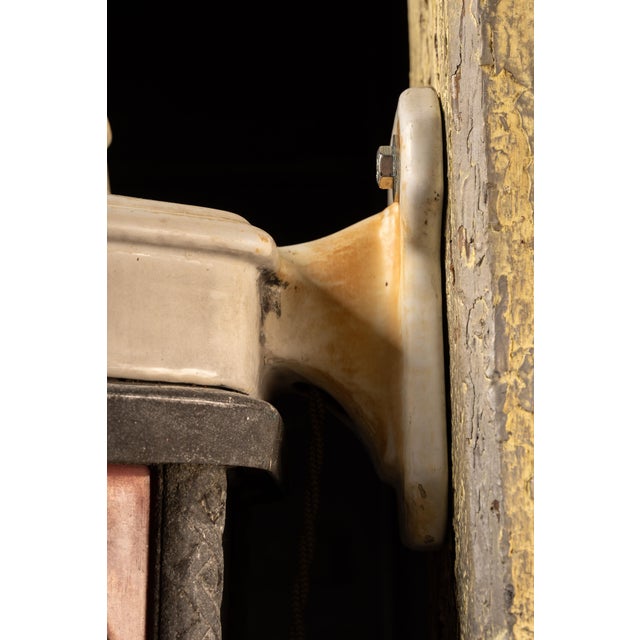1920s Koken Stained-Glass Illuminated Wall-Mounted Barber Pole For Sale - Image 15 of 15