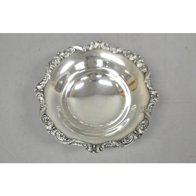 Vintage Poole "Old English" 5005 Silver Plated Small Footed Nut Dish Bowl. Circa Mid 20th Century. Measurements: 2" H x...