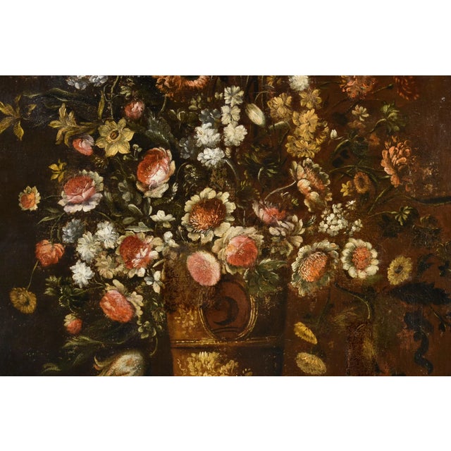 Andrea Scacciati, Flowers Still Life, 1680, Oil on Canvas, Framed For Sale - Image 7 of 18