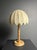 Gorgeous pine large ( 70 cm ) palm tree table lamp with "egg shell" mushroom shade by renowned lamp manufacturer Temde,...