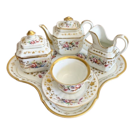 Antique Porcelain Breakfast Set, 1880, Set of 8 For Sale