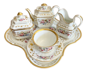 Antique Porcelain Breakfast Set, 1880, Set of 8