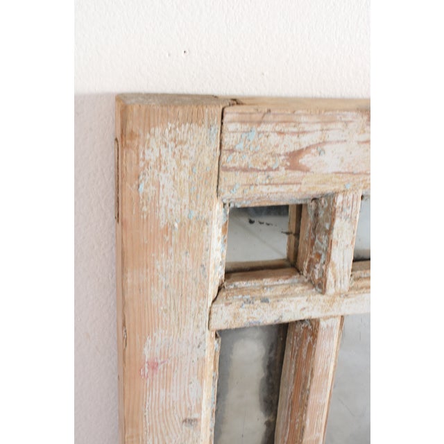 Farmhouse 49" Antique French Farmhouse Mirror/Distressed White For Sale - Image 3 of 7