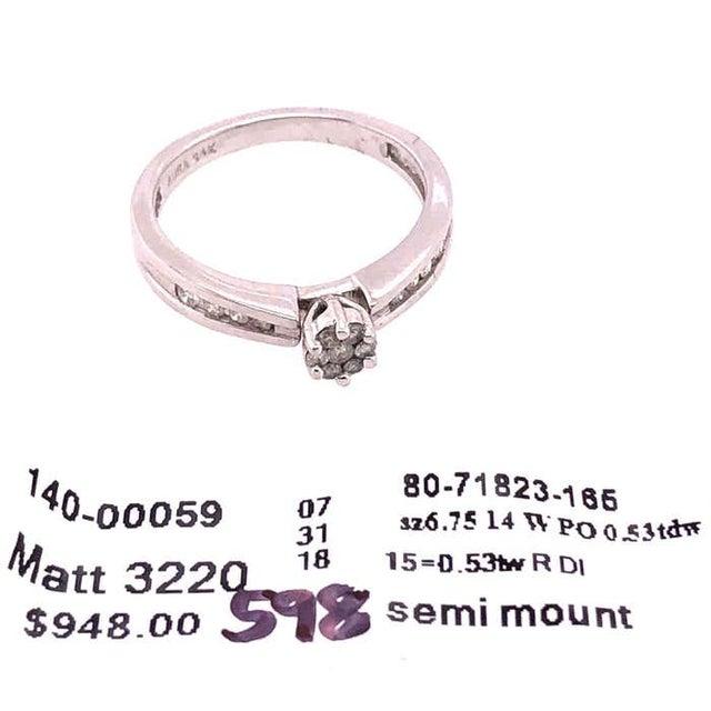 14 Karat White Gold Semi Mount Diamond Engagement Fashion Ring 0.53 TDW, Size 6.75 For Sale In New York - Image 6 of 10