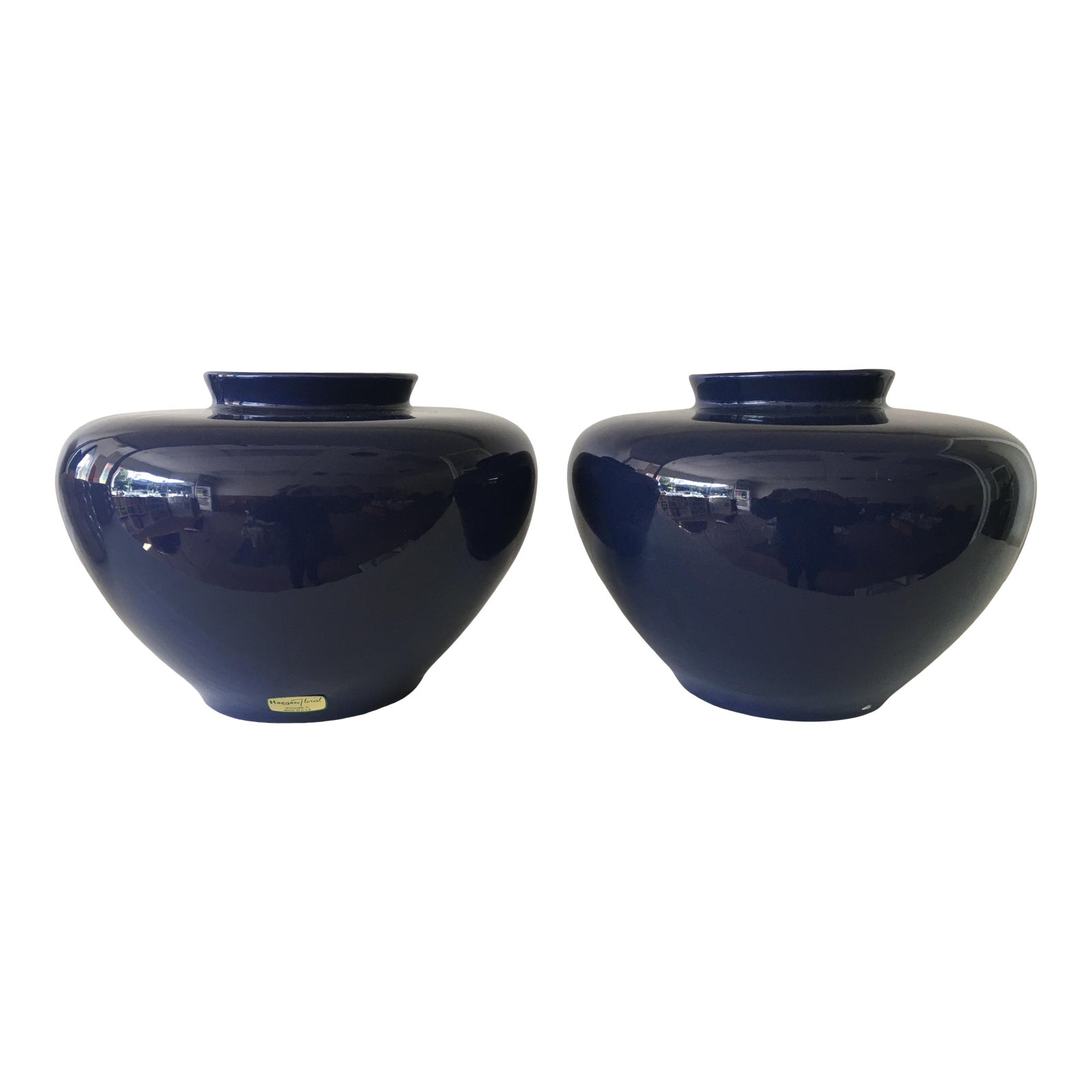 Vintage Haeger Navy Vases Set of 2 Chairish