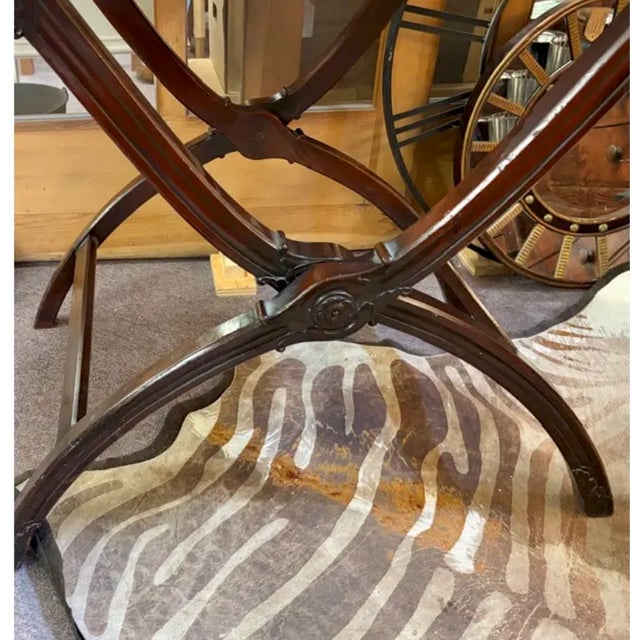 Early 20th Century Antique English Campaign Coaching Table With Folding Mechanism For Sale - Image 5 of 10