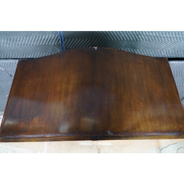 Antique English Art Deco Queen Anne Style Burr Walnut Armoire Wardrobe Closet For Sale - Image 17 of 18