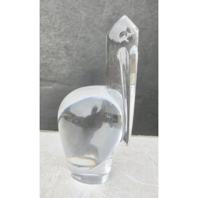 Baccarat crystal Pelican.Baccarat Pelican Stork Crystal Paperweight. Smooth fluid modern sculptural form. Baccarat is...
