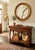 Traditional Vintage Arched Wicker Coastal Regency Console Table For Sale - Image 3 of 7