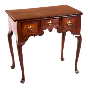 George II Period Inlaid Walnut Lowboy Side Table, 18th Century