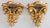 A lovely pair of vintage Italian gilded wood and gesso wall brackets shelves, circa 1950. They are decorated with lovely...