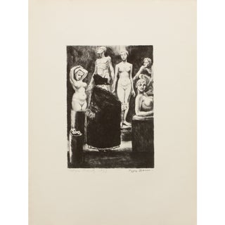 1939 After Peggy Bacon "Antique Beauty", First Edition Period Offset Lithograph For Sale