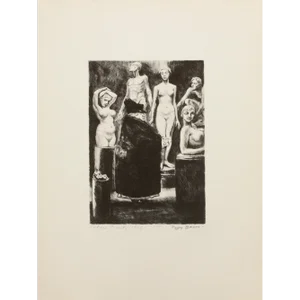 1939 After Peggy Bacon "Antique Beauty", First Edition Period Offset Lithograph