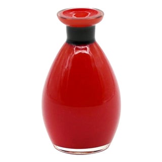 Vintage Red Murano Glass Vase, Italy, 1970s For Sale