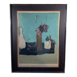 Ephraim Roeytenberg (Fima) Blue Abstract Lithograph, 1960s — Signed Limited Edition, Framed For Sale