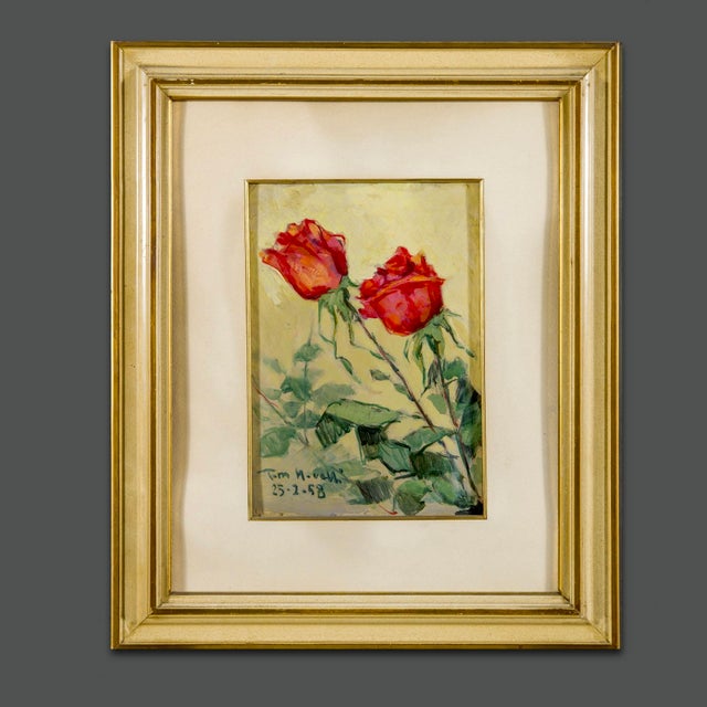 Vittorio Novelli, Still Life with Flowers, 1958, Oil Painting on Cardboard, Framed For Sale - Image 11 of 11