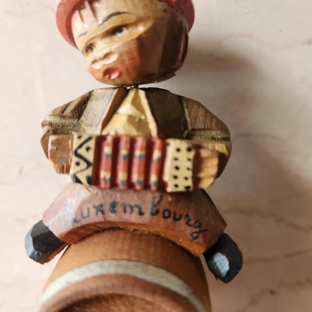 ANRI 1950s Anri Hand Carved Wine Bottle Cork Stopper Italy For Sale - Image 4 of 9