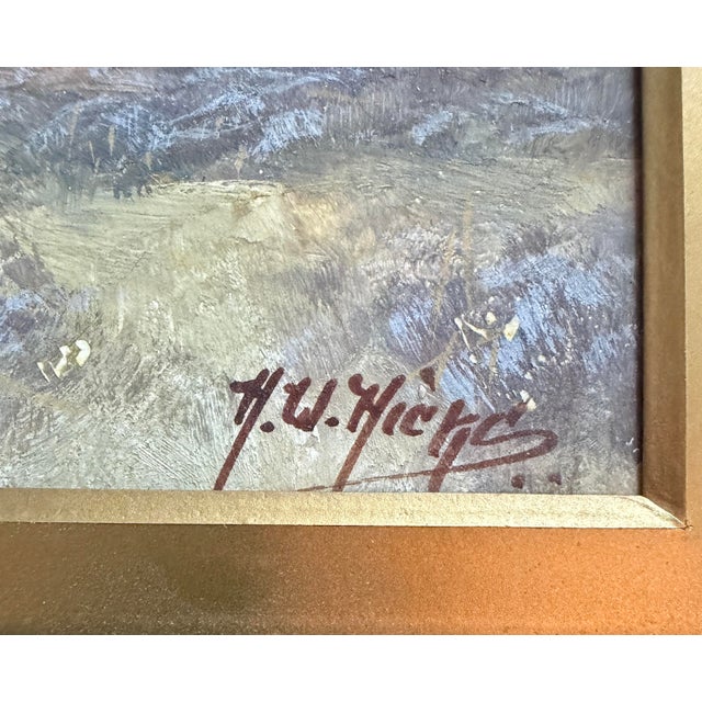 Artist - HW Hicks Title - English Coastal Scène Signed - lower right Year - early 20th century Medium - gouache Frame -...