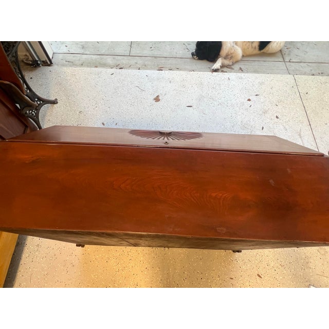 Early 20th Century Mahogany Slant-Front Desk With Carved Fan Inlay in Chippendale Style For Sale - Image 10 of 10