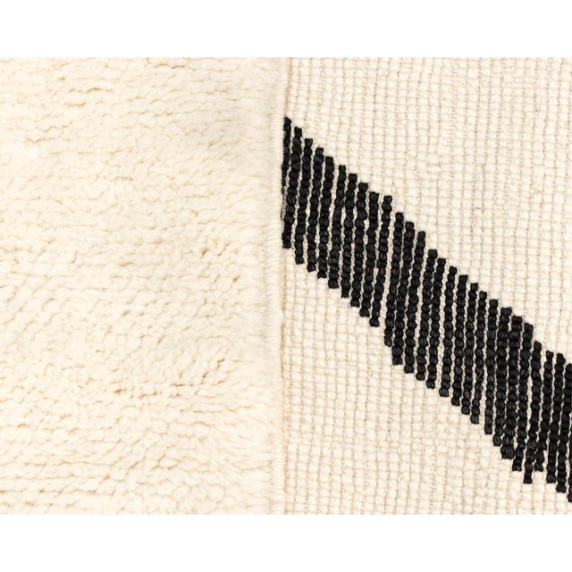 2020s Minimalist Abstract Line Hand-Knotted Wool Rug | 9'10" X 6'5" | One of a Kind For Sale - Image 5 of 8