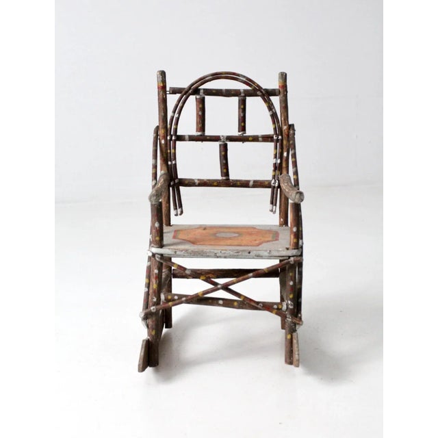 Early 20th Century Antique Folk Art Children's Rocking Chair For Sale - Image 5 of 10