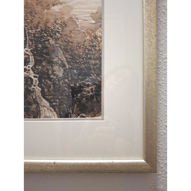 Gray Chinese Ink Wash Watercolor by Yang Yang For Sale - Image 8 of 13