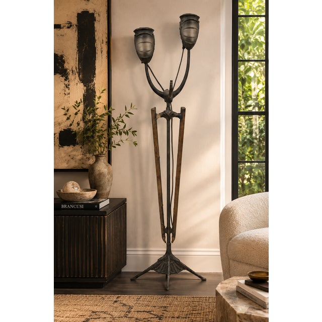 Industrial Monumental Hollywood Studio Torch Sculpture Attributed to Tim Burton's Planet of the Apes Brutalist Syle For Sale - Image 3 of 7