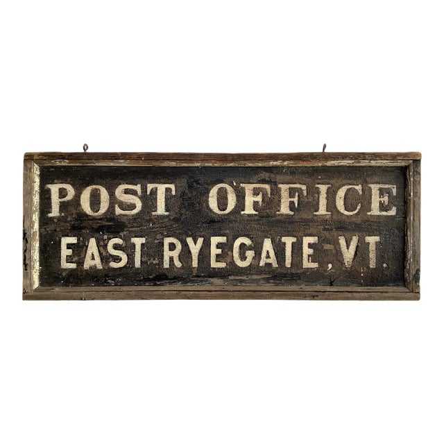 Circa 1930s Post Office Sign From East Ryegate, Vermont For Sale