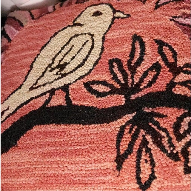 1960s 1960s Wool Bird Hooked Rug Stool For Sale - Image 5 of 7