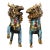 Mid 20th Century Pair of Gilt Cloisonne Enamel Qilin Figures – 5.1" Mythical Beast Statues For Sale