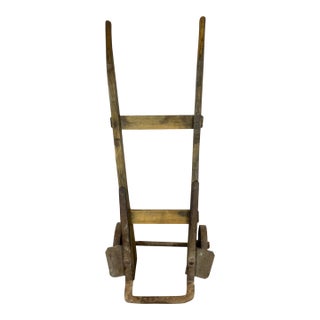 Antique English Wooden Sack Truck With Iron Fittings For Sale